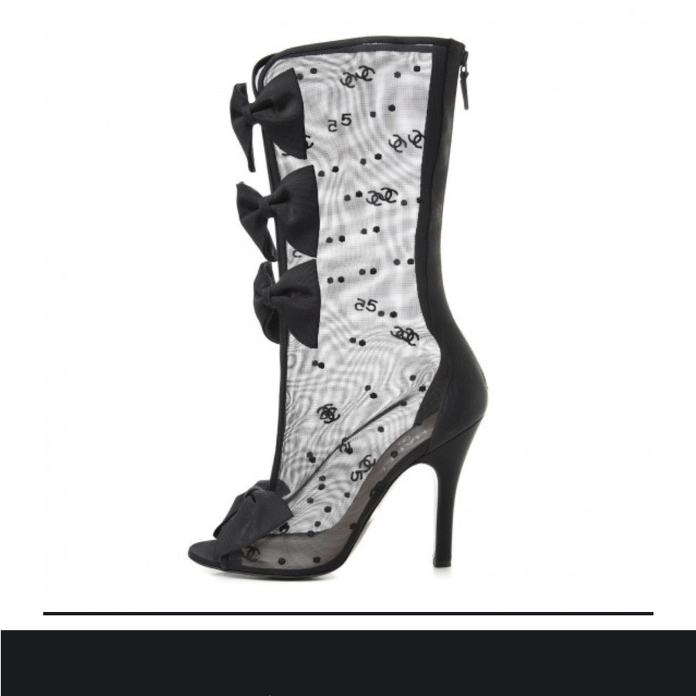 Mesh Grosgrain Bow Peep Toe
Mid Calf Boots 6 new with box